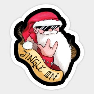 Rock N Roll Santa Sticker